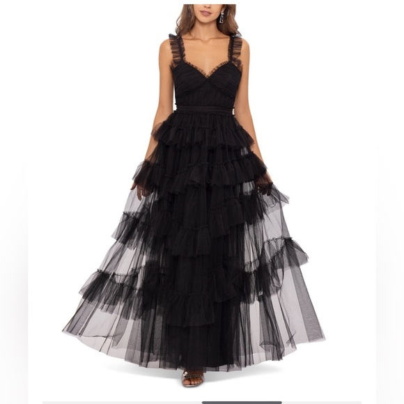 Betsy & Adam Women's Ruffled Tiered Gown size 12 new with tags - Picture 1 of 11